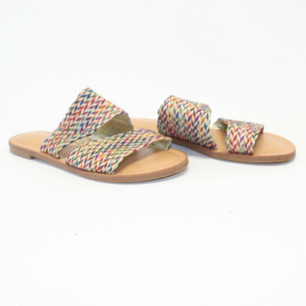 Carlos Santana Womens Sz 7M Holly Rainbow Multicolored Flat Slides Sandals - Picture 2 of 11